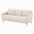 Canapé 3 places 210 x 90 x 85 cm tissu bouclé beige pieds en bois style scandinave