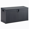 Coffre de rangement extérieur 120 x 60 x 63 cm en plastique noir verrouillable