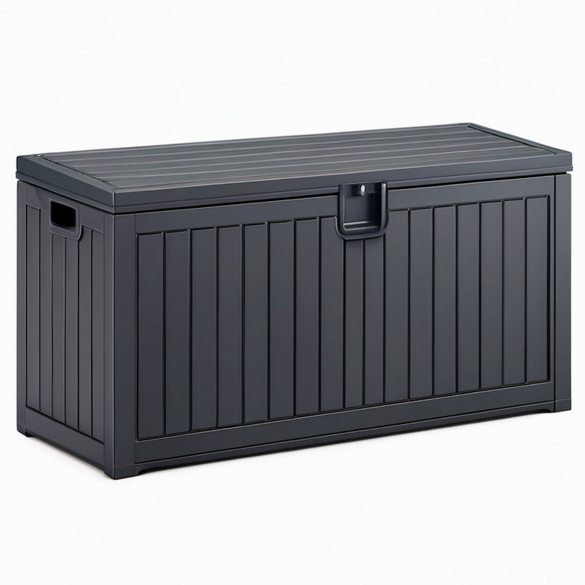 Coffre de rangement extérieur 120 x 60 x 63 cm en plastique noir verrouillable